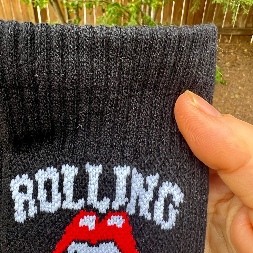 NWT Rolling Stones Men’s Socks one size Bravado logo rock-n-roll black